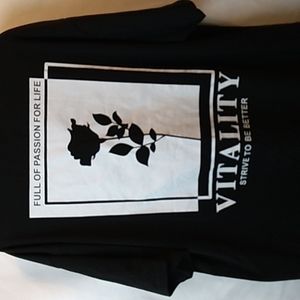 Shein tshirt Men's 2XL Black & white Flower shirt